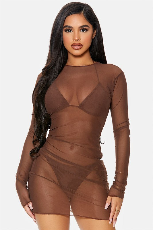 Cover Me Mesh Pool Swimwear Dress - Laced Array