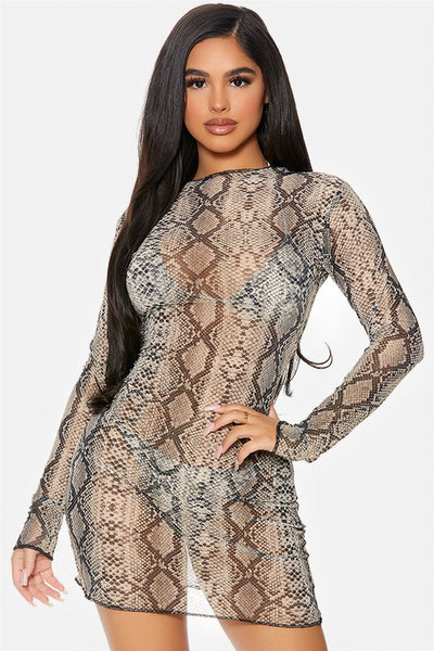 Cover Me Mesh Pool Swimwear Dress - Laced Array