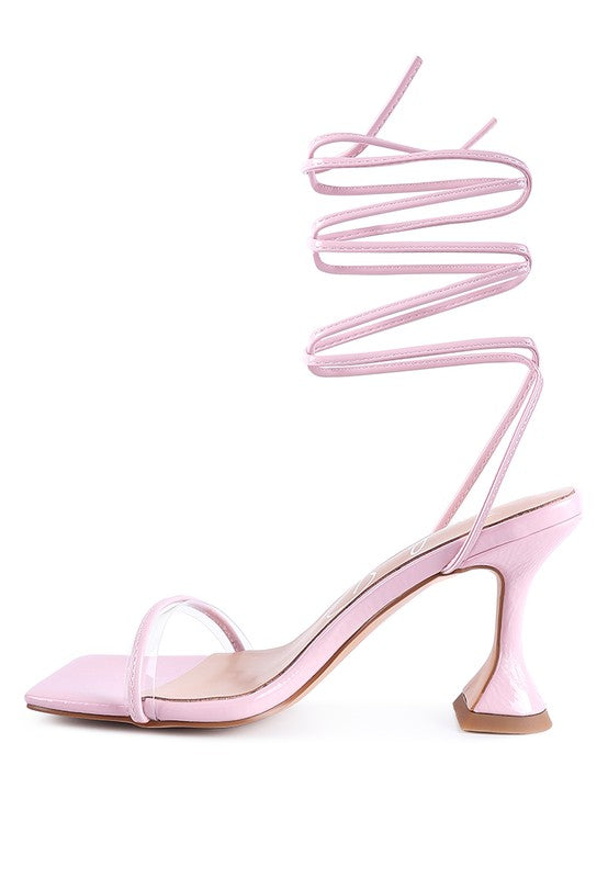 Biten Berry Spool Heeled Lace Up Sandal - Laced Array