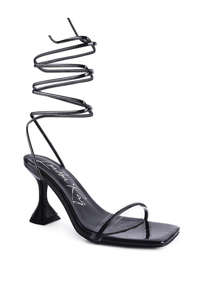 Biten Berry Spool Heeled Lace Up Sandal - Laced Array