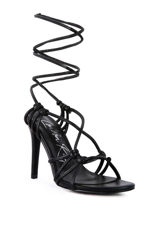 TRIXY KNOT LACE UP HIGH HEELED SANDAL - Laced Array