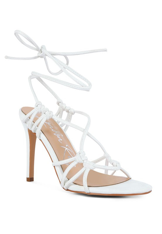 TRIXY KNOT LACE UP HIGH HEELED SANDAL - Laced Array