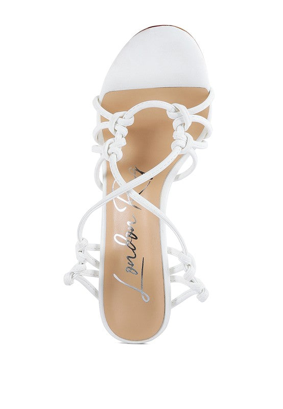 TRIXY KNOT LACE UP HIGH HEELED SANDAL - Laced Array