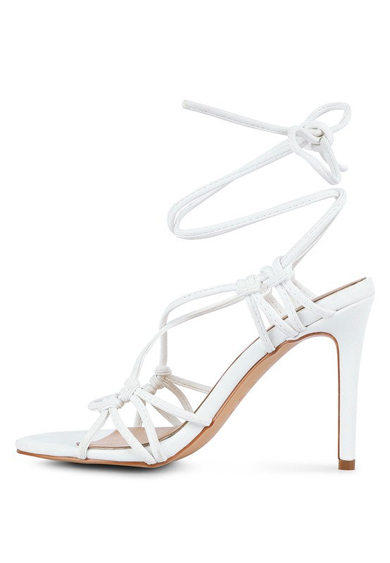 TRIXY KNOT LACE UP HIGH HEELED SANDAL - Laced Array