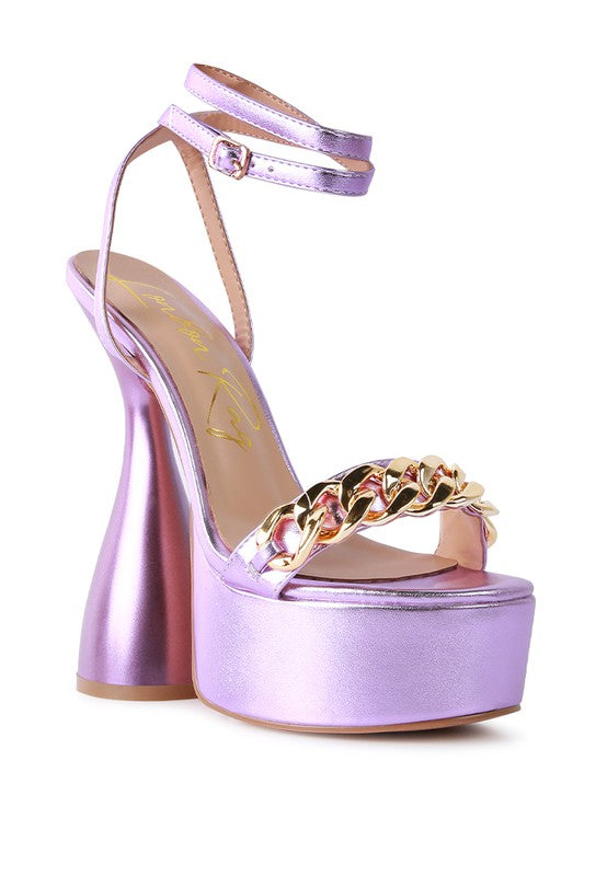 Big Bash Metallic High Platform Chunky Sandals - Laced Array