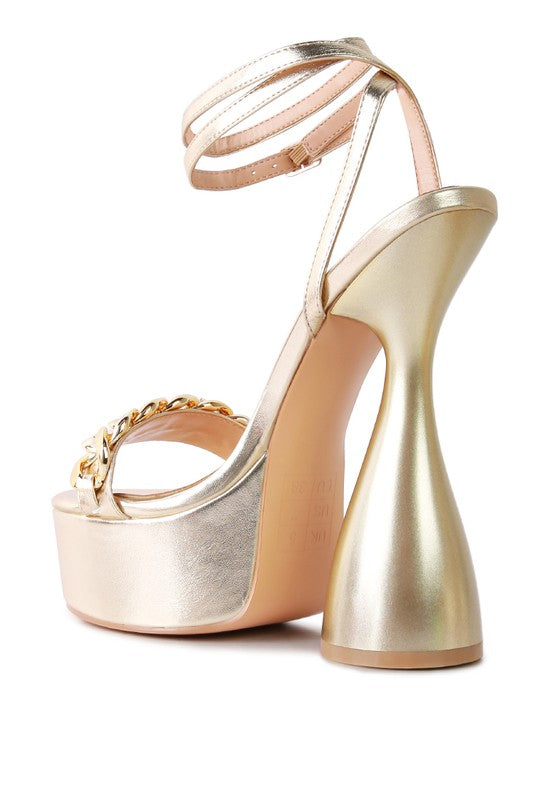 Big Bash Metallic High Platform Chunky Sandals - Laced Array