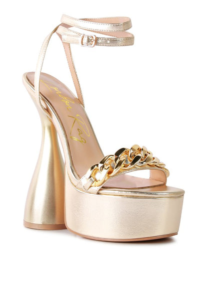 Big Bash Metallic High Platform Chunky Sandals - Laced Array