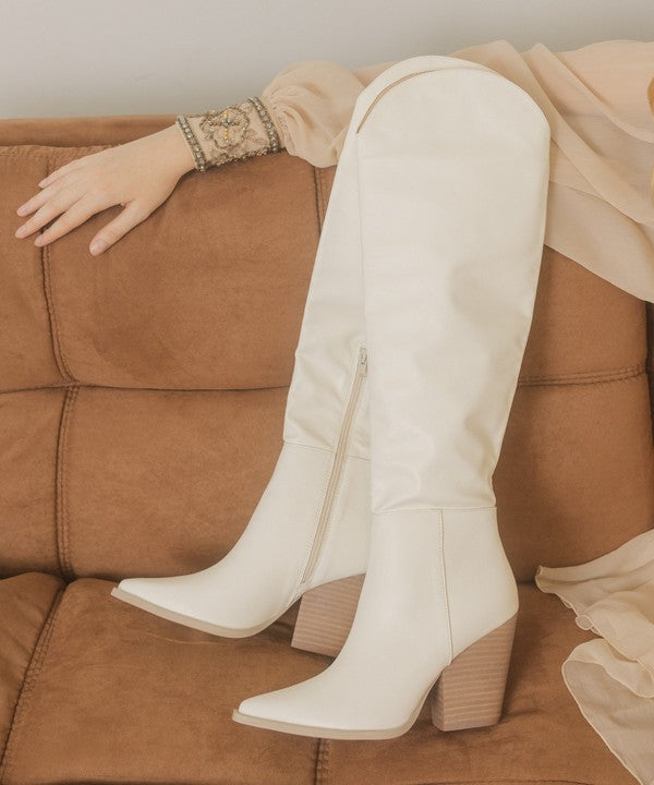 OASIS SOCIETY Clara - Knee-High Western Boots - Laced Array