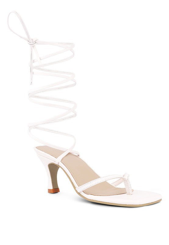 Dorita Kitten Heel Lace Up Sandal - Laced Array