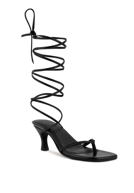 Dorita Kitten Heel Lace Up Sandal - Laced Array