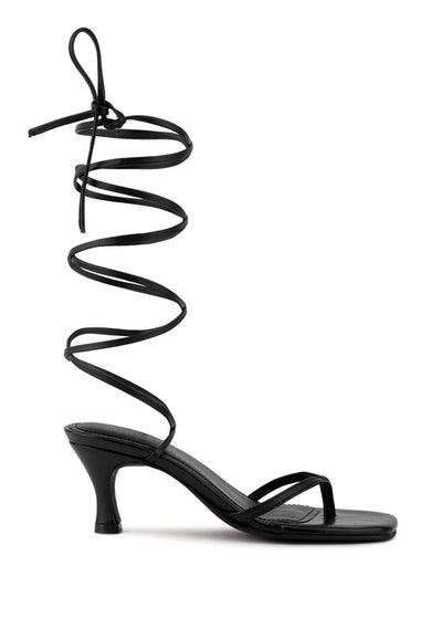 Dorita Kitten Heel Lace Up Sandal - Laced Array