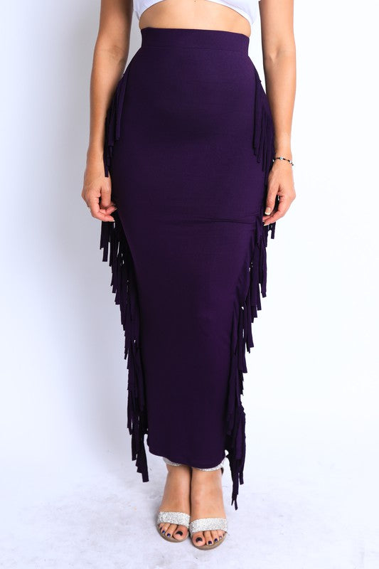 Fringed maxi skirt - Laced Array