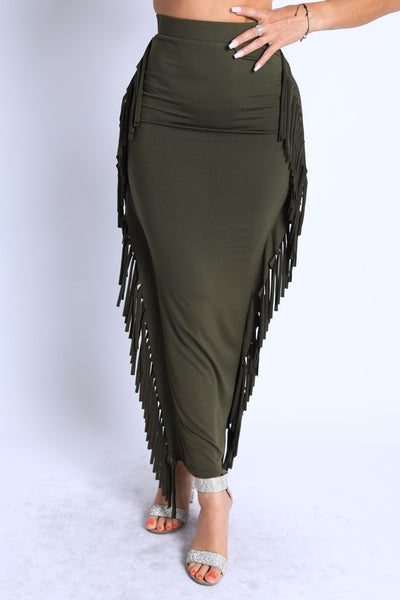 Fringed maxi skirt - Laced Array