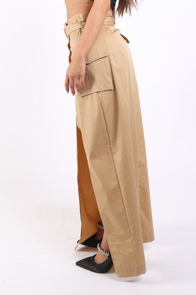 Asymmetric Pockets Detailed Maxi Skirt - Laced Array