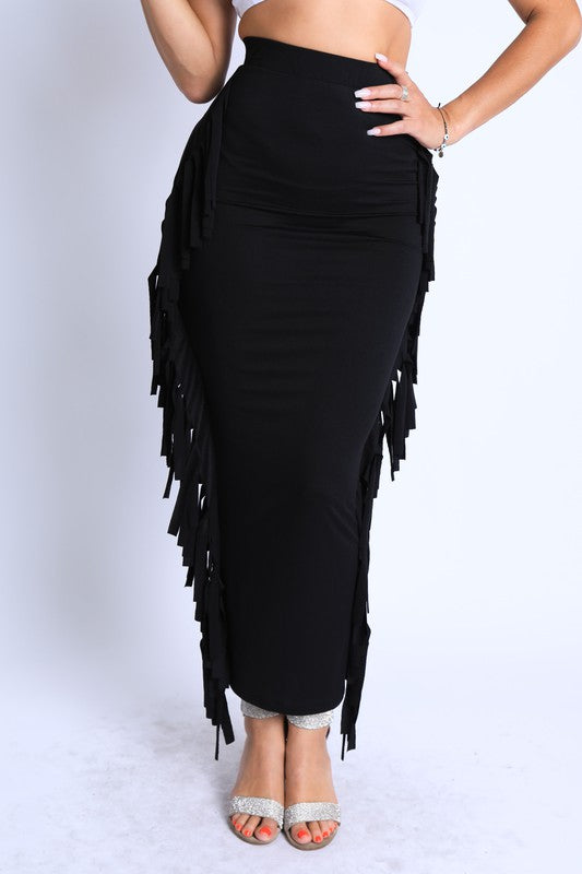 Fringed maxi skirt - Laced Array