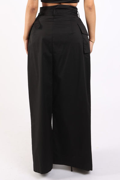 Asymmetric Pockets Detailed Maxi Skirt - Laced Array