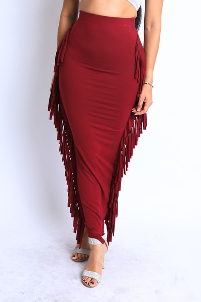 Fringed maxi skirt - Laced Array